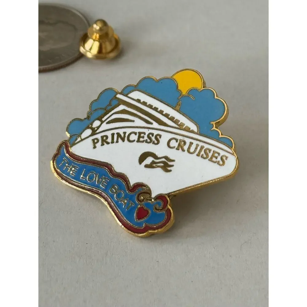 Princess Cruises Love Boat Pin Brooch Souvenir Collector Enamel Vintage Cruisin